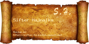 Sifter Hajnalka névjegykártya